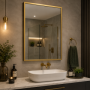 Origins Living Docklands Rectangular Mirror 50 Brushed Brass - 50x80cm B375554 Bathroom Accessory