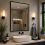 Origins Living Docklands Rectangular Mirror 50 Black - 50x80cm B375585 Bathroom Accessory
