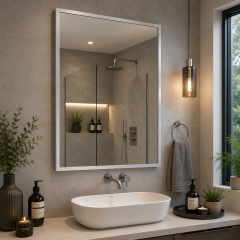 Origins Living Docklands Rectangular Mirror 50 Brushed Stainless Steel - 50 DKL-001058-BS Bathroom Accessory