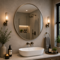 Origins Living Docklands Round Mirror 60cm Brushed Bronze DKL-00D060-BZ Bathroom Accessory