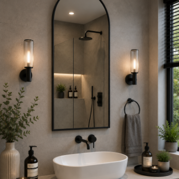 Origins Living Docklands Arch Mirror 50 Black - 50x80cm DKL-00R058-BK Bathroom Accessory