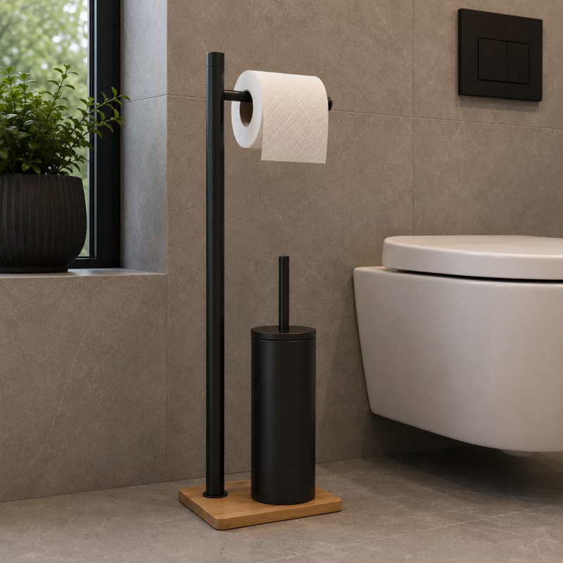 Origins Living Trilly Bathroom Butler - Black/Bamboo TR32-41
