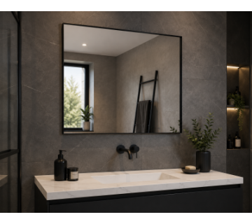 Origins Living Newington Rectangular Mirror 100 Black - 100x80cm NWG-001108-BK Bathroom Accessory