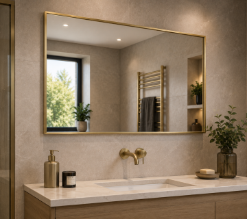 Origins Living Newington Rectangular Mirror 120 Brushed Brass - 120x70cm NWG-001127-BB Bathroom Accessory