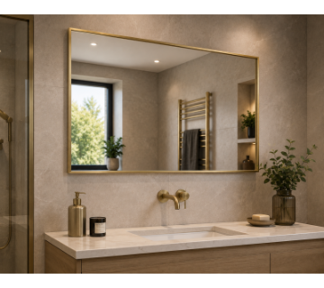 Origins Living Newington Rectangular Mirror 120 Brushed Brass - 120x70cm NWG-001127-BB Bathroom Accessory