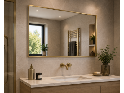 Origins Living Newington Rectangular Mirror 120 Brushed Brass - 120x70cm NWG-001127-BB Origins Living Newington Rectangular Mirror 120 Brushed Brass - 120x70cm NWG-001127-BB