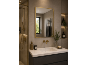 Origins Living Newington Rectangular Mirror 60 Brushed Brass - 60x80cm NWG-001068-BB