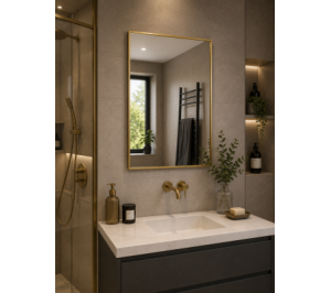 Origins Living Newington Rectangular Mirror 60 Brushed Brass - 60x80cm NWG-001068-BB Bathroom Accessory