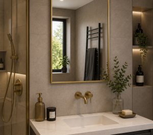 Origins Living Newington Rectangular Mirror 60 Brushed Brass - 60x80cm NWG-001068-BB Bathroom Accessory Origins Living Newington Rectangular Mirror 60 Brushed Brass - 60x80cm NWG-001068-BB Bathroom Accessory