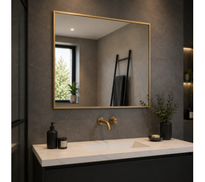 Origins Living Newington Rectangular Mirror 100 Brushed Brass - 100x80cm NWG-001108-BB Bathroom Accessory