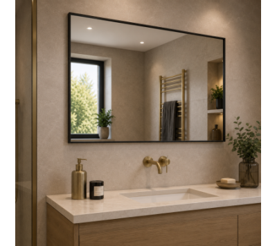 Origins Living Newington Rectangular Mirror 120 Black - 120x70cm NWG-001127-BK Bathroom Accessory