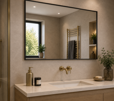 Origins Living Newington Rectangular Mirror 120 Black - 120x70cm NWG-001127-BK Bathroom Accessory Origins Living Newington Rectangular Mirror 120 Black - 120x70cm NWG-001127-BK Bathroom Accessory