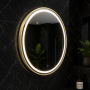 Origins Living Lomax Light Round Mirror 70cm Brushed Brass LML-01D070-BB Bathroom Accessory
