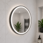 Origins Living Lomax Light Round Mirror 70cm Black LML-01D070-BK Bathroom Accessory