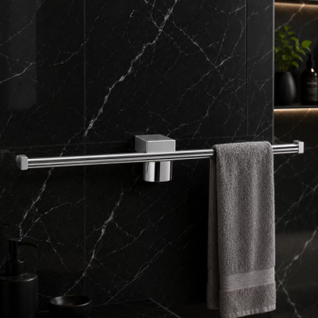 Origins Living Eletech Double Open Toilet Roll Holder - Chrome 114375 Bathroom Accessory
