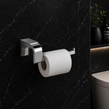 Origins Living Eletech Open Toilet Roll Holder - Chrome 114191 Bathroom Accessory