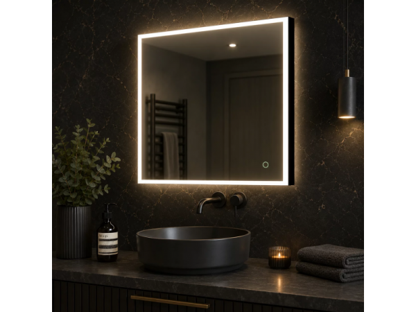 Origins Living Tate Light Square Mirror 70 Polished - 70x70cm B008301