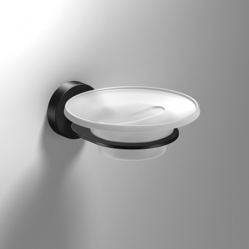 Origins Living Tecno Project Glass Soap Dish - Black 166268 Bathroom Accessory