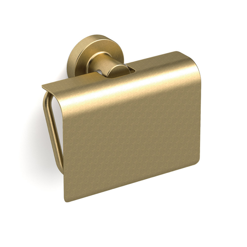 Origins Living Tecno Project Toilet Roll Holder with Flap - Brushed Brass 201808