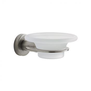 Origins Living Tecno Project Glass Soap Dish - Brushed Nickel 198108 Bathroom Accessory