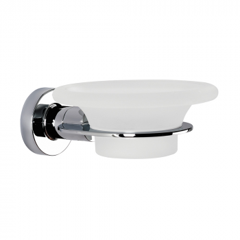 Origins Living Tecno Project Glass Soap Dish - Chrome 117048 Bathroom Accessory