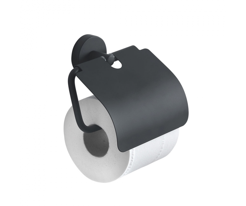 Origin Living Eros Toilet Roll Holder with Flap - Black