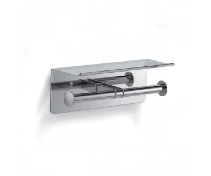 Origin Living G Pro Double Toilet Roll Holder with Shelf - Chrome