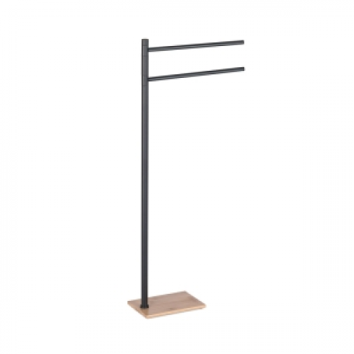 Origins Living Trilly Free Standing Towel Stand - Black/Bamboo