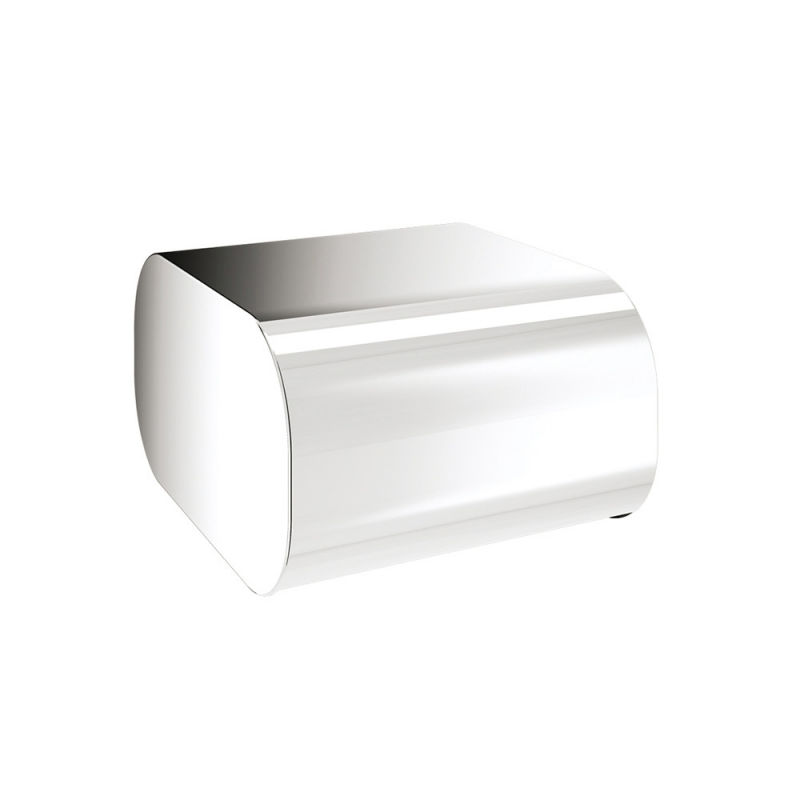Outline Toilet Roll Holder with Cover - Chrome