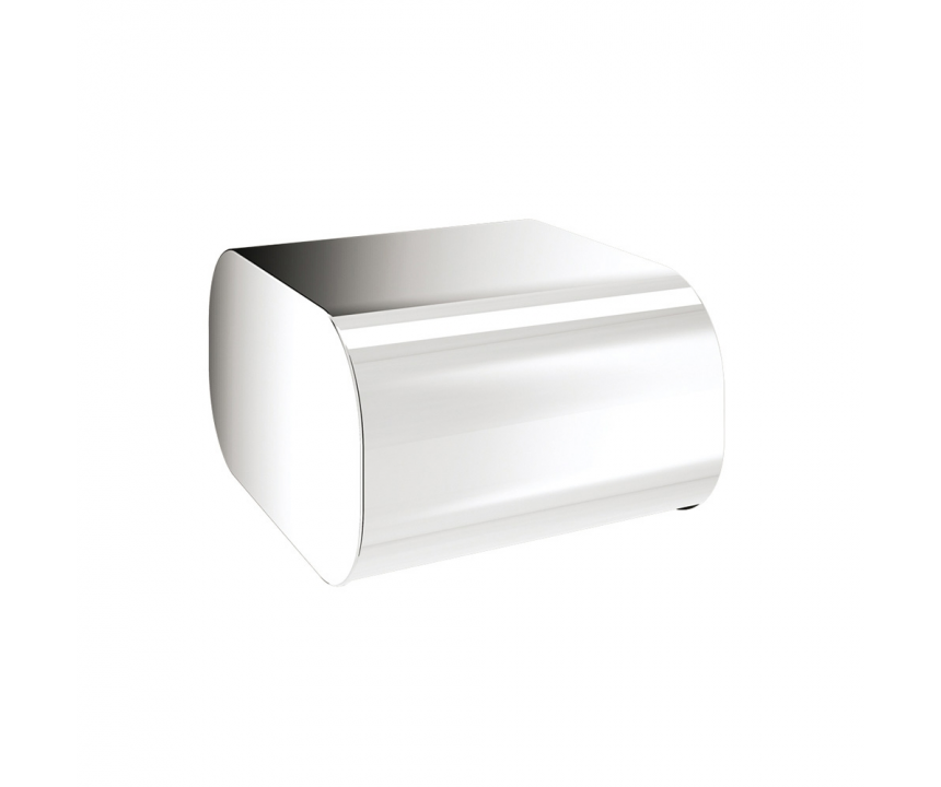 Outline Toilet Roll Holder with Cover - Chrome