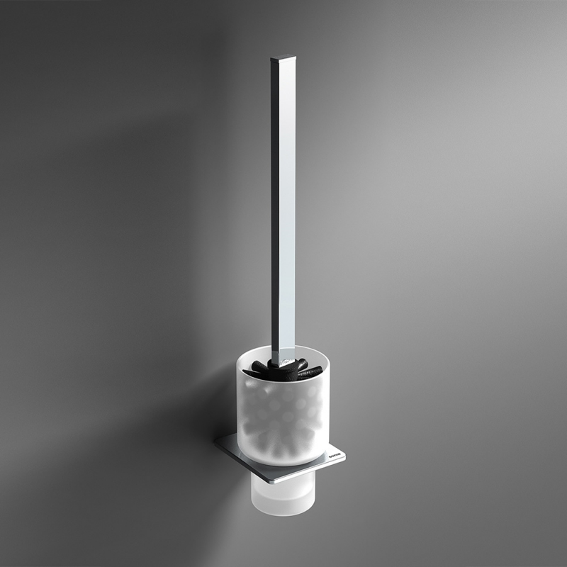 S Cube WC Brush Set - Chrome