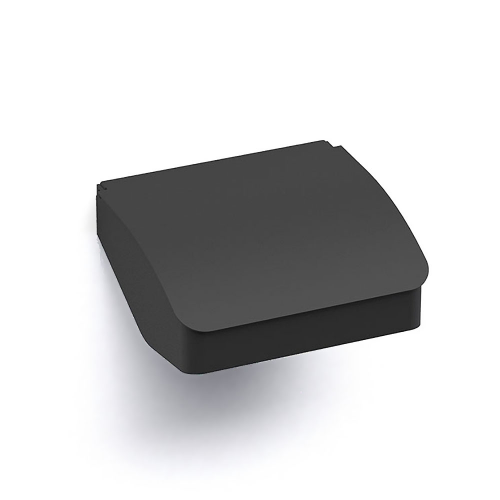 S Cube Toilet Roll Holder with Flap - Black