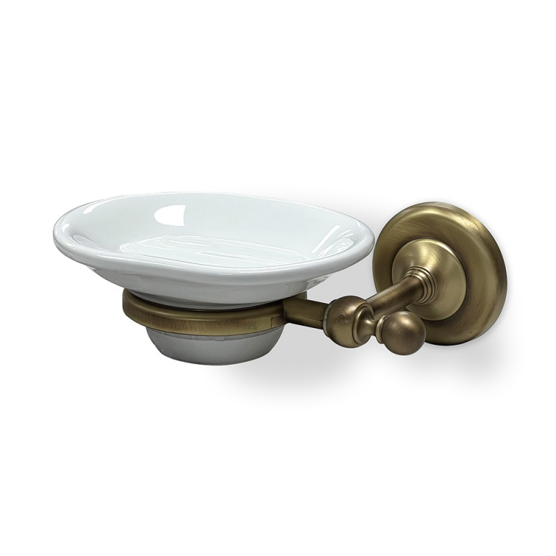 Origin Living Albany Soap Dish - Aged Brass/White