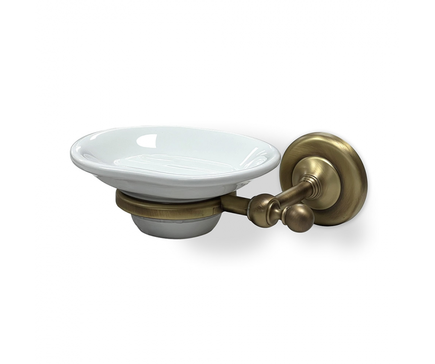 Origin Living Albany Soap Dish - Aged Brass/White