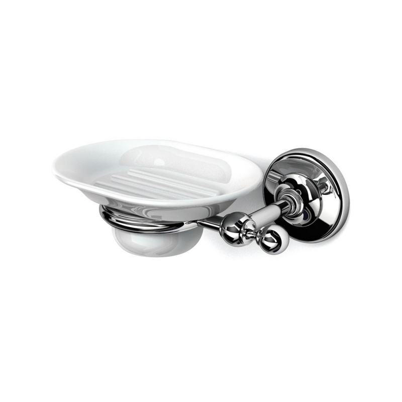 Origin Living Albany Soap Dish - Chrome/White
