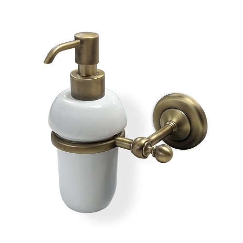 Origin Living Albany Soap Dispenser - Aged Brass/White