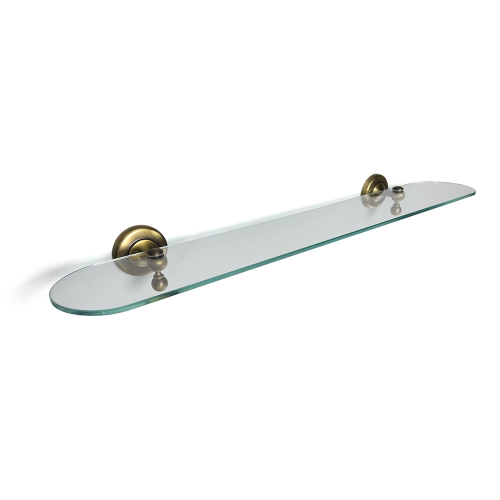 Origin Living Albany Glass Shelf - Aged Brass