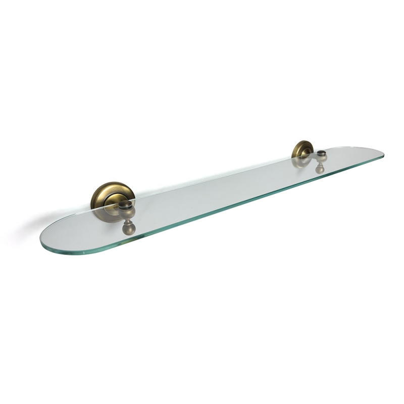 Origin Living Albany Glass Shelf - Aged Brass