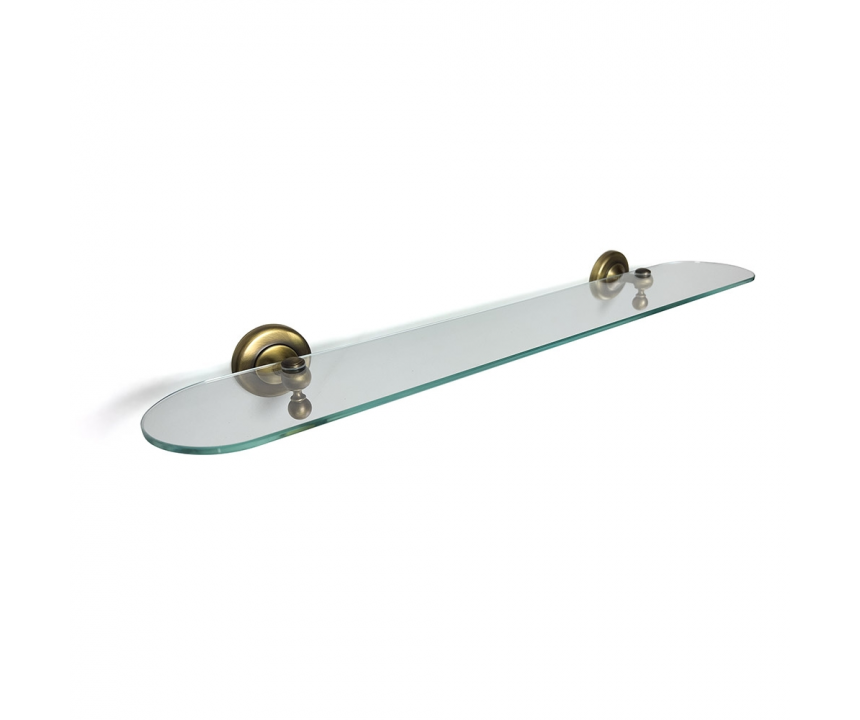 Origin Living Albany Glass Shelf - Aged Brass