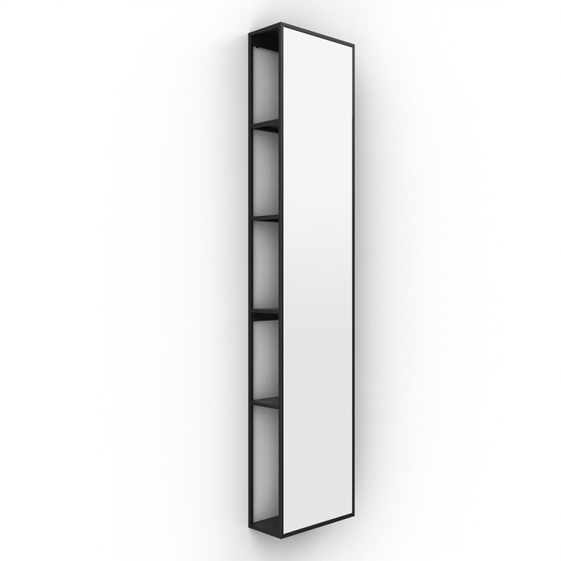 Origins Living Dockside Mirror With Open Shelving 140 Black - 30x140cm