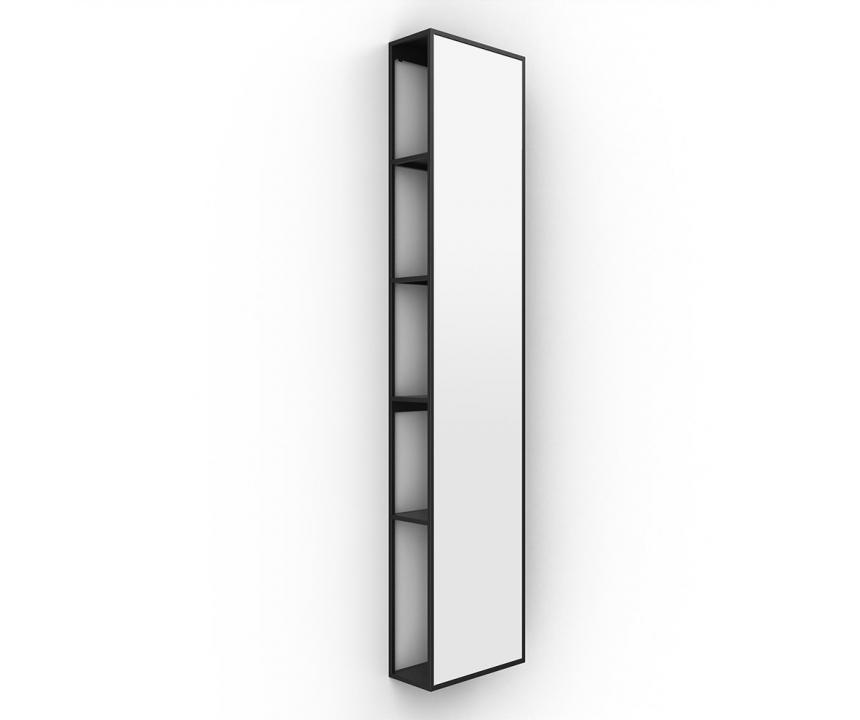 Origins Living Dockside Mirror With Open Shelving 140 Black - 30x140cm