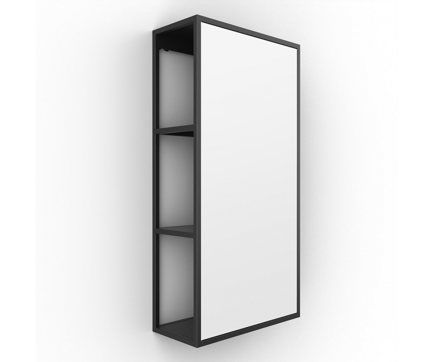 Origins Living Dockside Mirror With Open Shelving 30 Black - 30x60cm