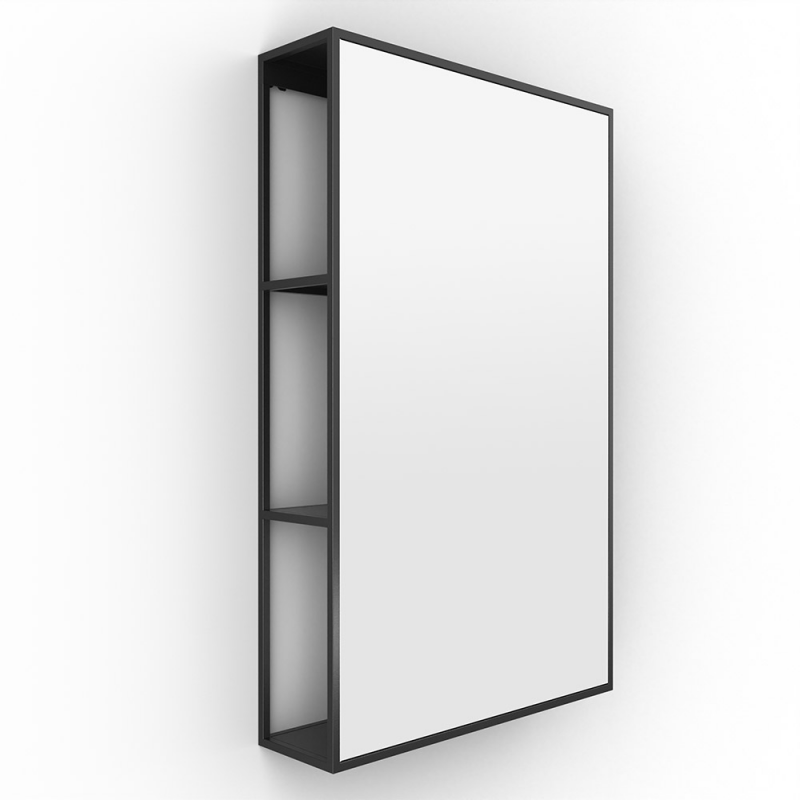 Origins Living Dockside Mirror With Open Shelving 50 Black - 50x80cm