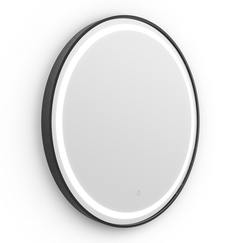 Origins Living Lomax Light Round Mirror 70cm Black