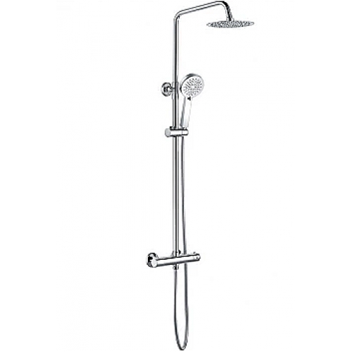 Round Thermostatic Bar Mixer with Riser Kit & Hand Kit - Chrome