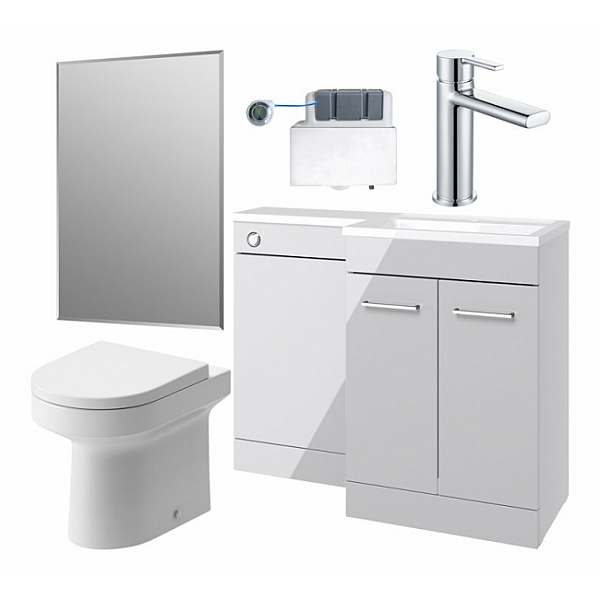 Venosa 1000mm Furniture & BTW WC Pack - Grey Gloss (RH)