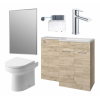 Venosa 1000mm Furniture & BTW WC Pack - Oak (RH)