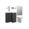 Venosa 900mm Furniture & BTW WC Pack - Anthracite Gloss (RH)