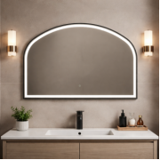 Origins Living Lomax Light Overmantle Arch 120 Black - 120x75cm LML-01R127-BK Illuminated LED Bathroom Mirror