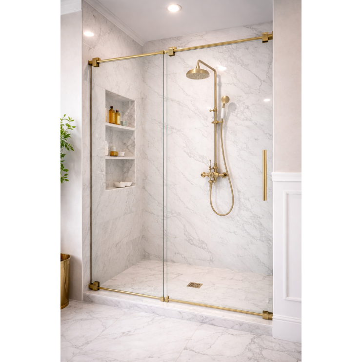 Berwick Thermostatic Shower Kit - Brushed Brass